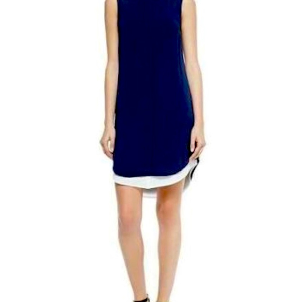 Rag & Bone Silk Navy Sleeveless Shirt Dress 2